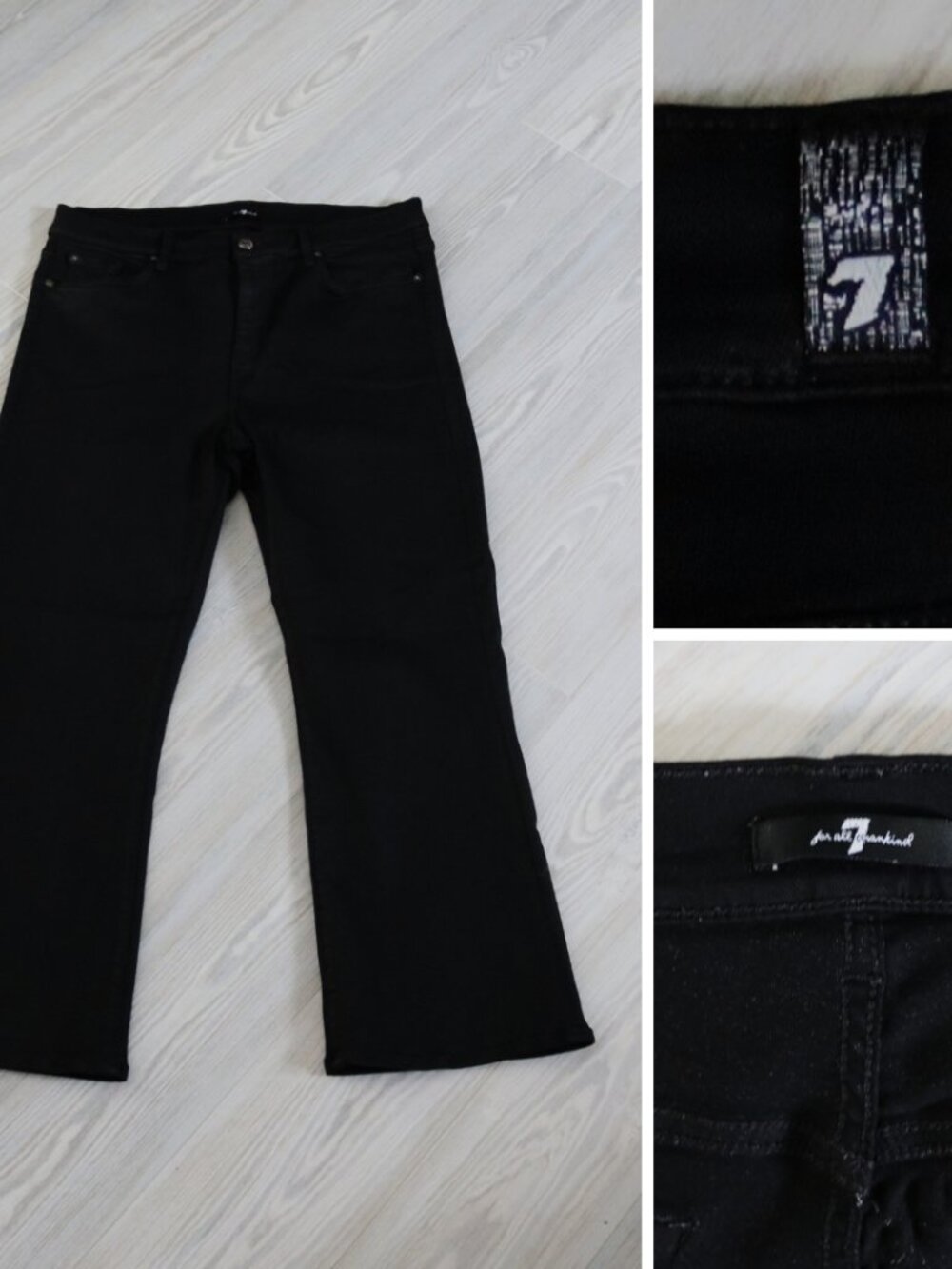 7 For All Mankind Black Bootcut Jeans Y2K Women’s Low-Rise Style Stretch Size 32